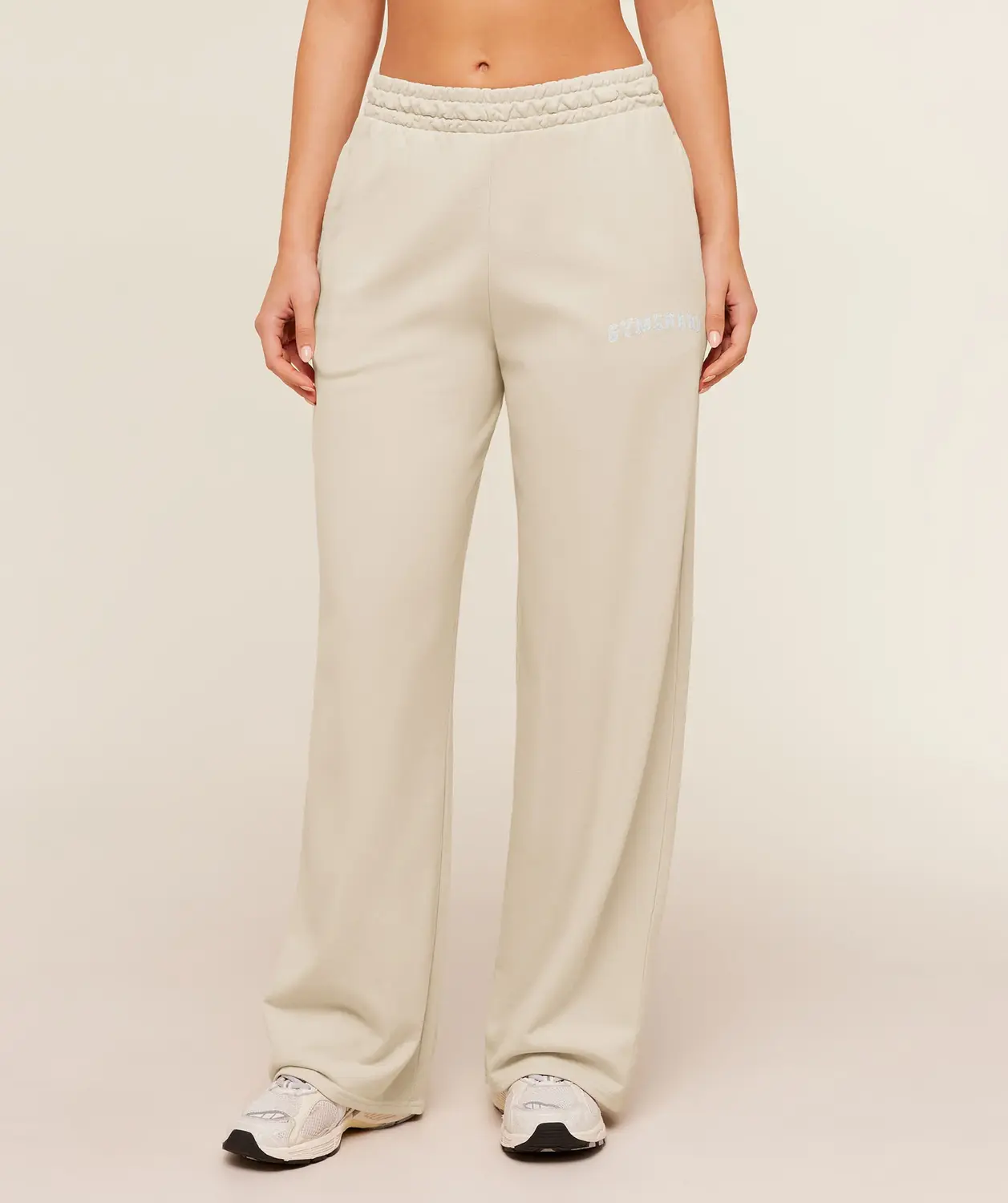 Chainstitch Graphic Wide Leg Joggers Oversized Fit