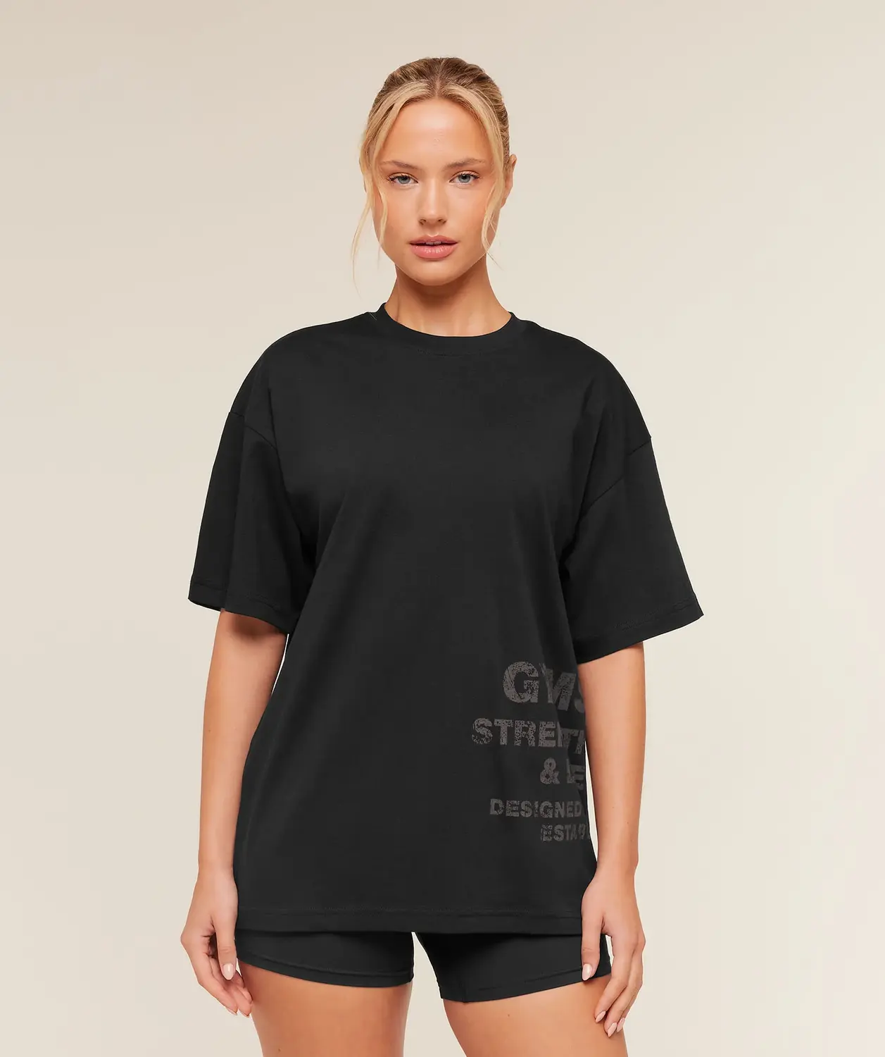 Stacked Graphic Short Sleeve T-Shirt Oversized Fit